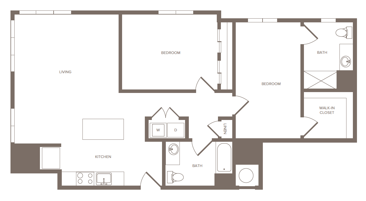 Floorplan for Apartment #1301, 2 bedroom unit at Halstead Parsippany